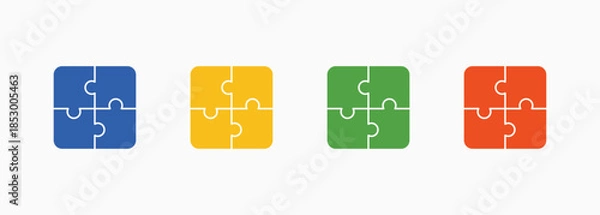 Obraz Puzzle Icon Set Color Multiple Style Collection Element For Design