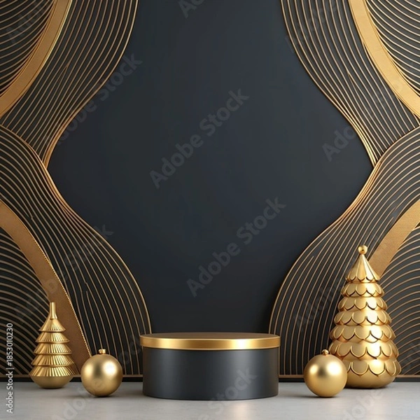 Obraz gold silver background