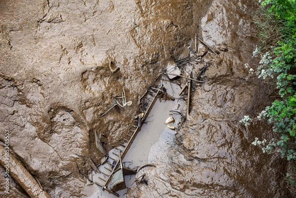Obraz Dumping of garbage and objects in nature