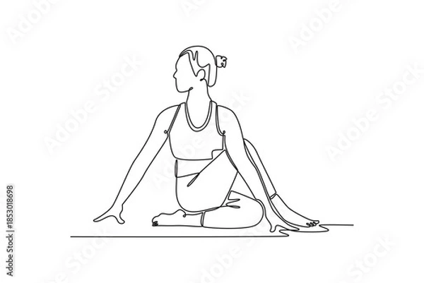 Obraz  Physical Activity concept. Single line draw design. Vector graphic illustration