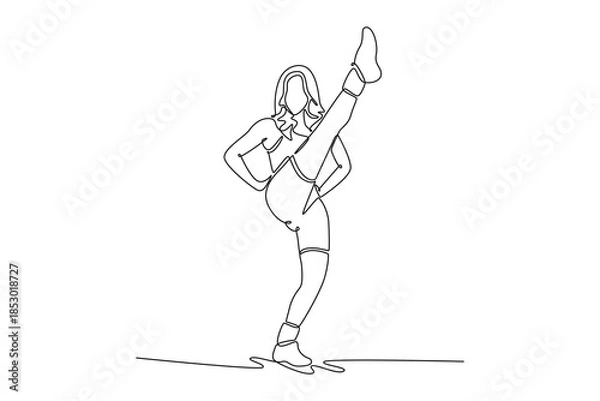 Obraz  Physical Activity concept. Single line draw design. Vector graphic illustration