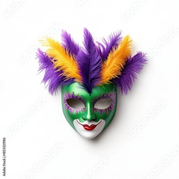 Obraz Colorful Carnival Mask with Feathers for Festive Celebrations and Events