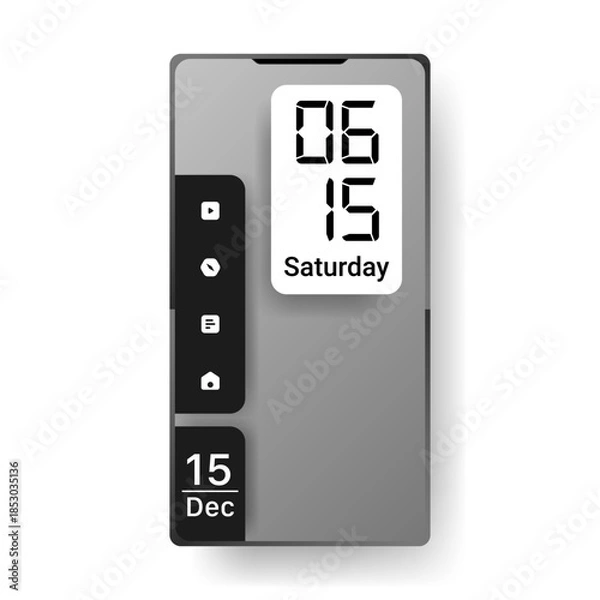 Obraz Minimal Smartphone Home Screen UI Clock App Design