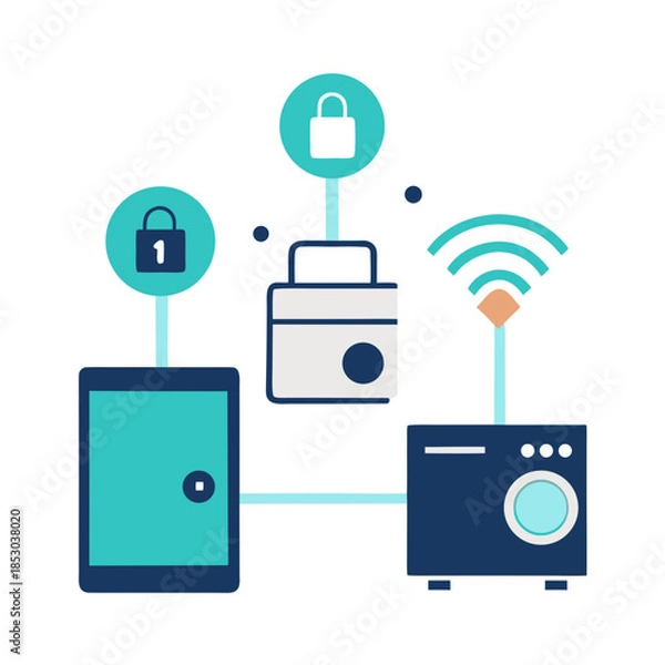Fototapeta wireless network icon set