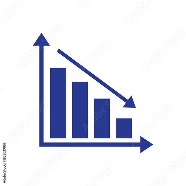 Fototapeta Down Graph Chart Icon – Declining Analytics Trend Symbol