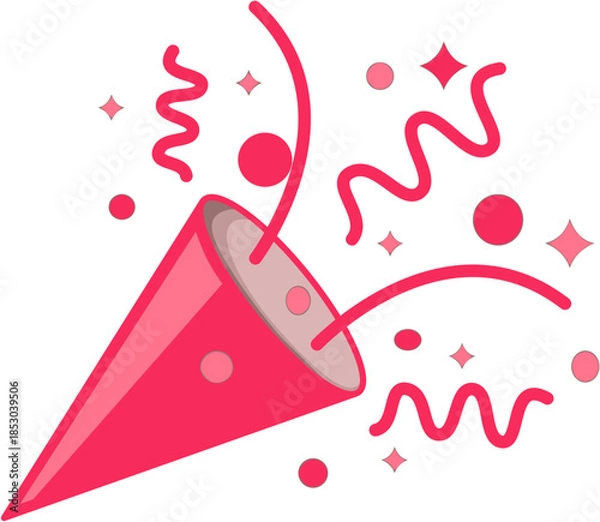 Obraz confetti party popper vector illustration
