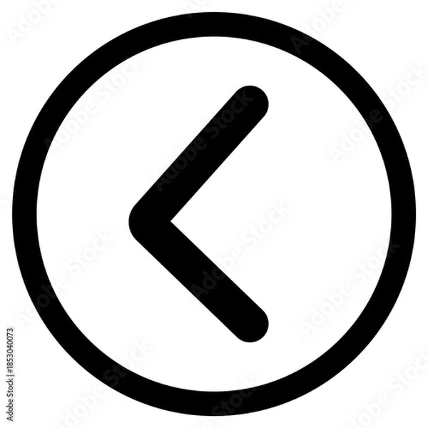 Obraz Left Arrow Back Navigation Icon Circle Interface Symbol Isolated PNG