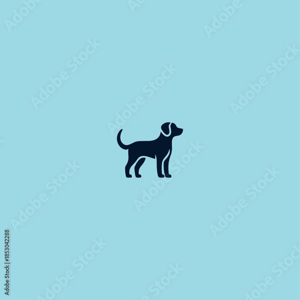 Obraz Dog silhouette logo Icon flat vector design