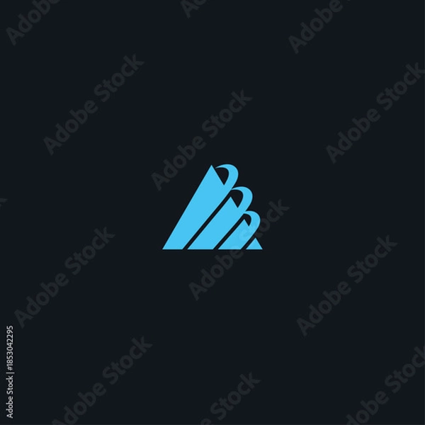 Obraz Letter A mountain logo Icon flat vector design