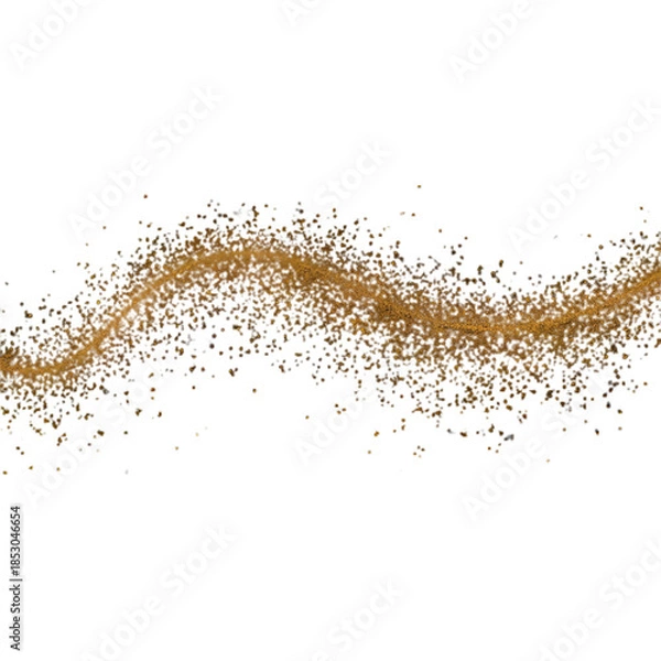 Obraz Golden geometric glitter particles swirling on white background