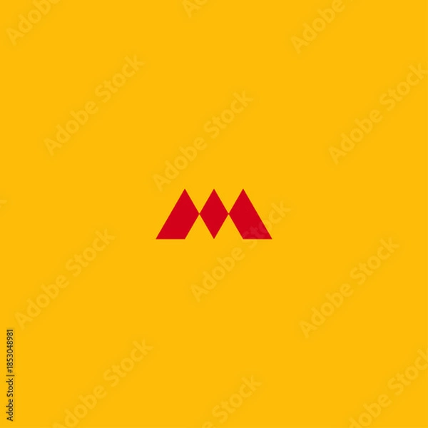 Obraz Geometric Letter M logo Icon flat vector design