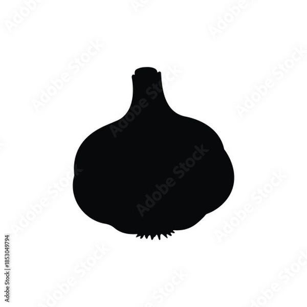 Obraz Garlic silhouette icon vector flat design.