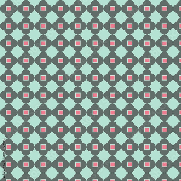 Obraz Seamless Geometric Abstract Pattern with Modern Retro Shapes, Repeating Decorative Background