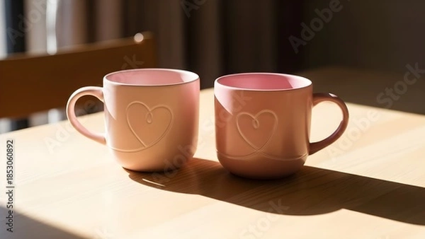 Obraz Pink Heart Mugs