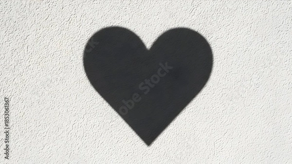 Obraz Heart Shadow on Textured Wall