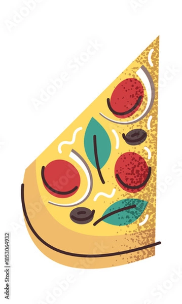 Obraz Pizza slice tasty snack sticker