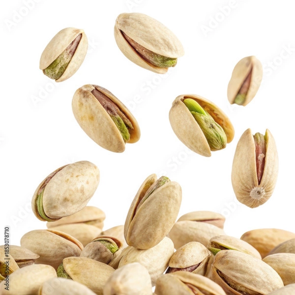 Obraz pistachio nuts isolated on white background