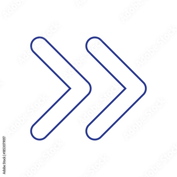 Fototapeta Double Right Arrow Icon – Forward Navigation Symbol