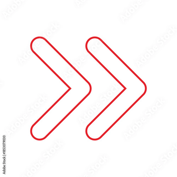Fototapeta Double Right Arrow Icon – Forward Navigation Symbol