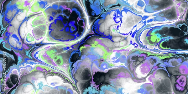Obraz dramatic marbling in cool colors, seamless tile artwork
