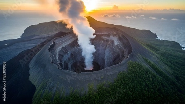 Obraz volcano in the clouds