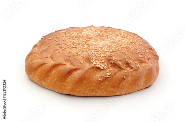 Obraz Round closed pie isolated on white.