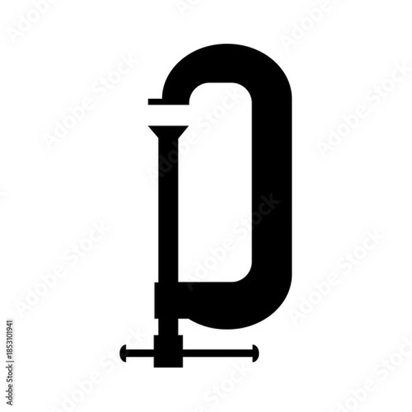 Obraz C Clamp silhouette. Vector image