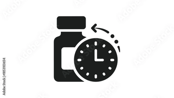 Fototapeta Timer for medication reminder with clock, Generative AI.