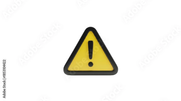 Obraz Exclamation point in Transparent Background and yellow triangle