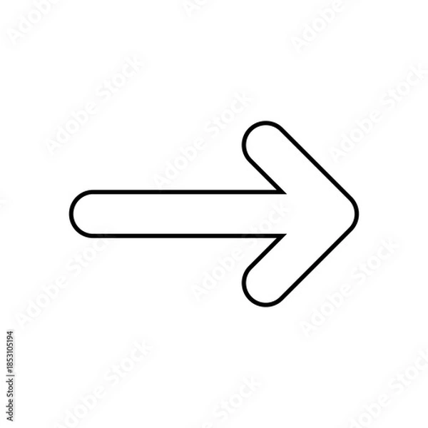 Obraz Right Arrow Icon – Forward Navigation Direction Symbol