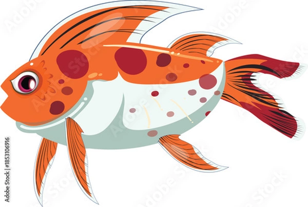 Obraz cartoon fish with a fish
