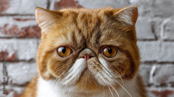 Obraz exotic shorthair cat with flat face portrait