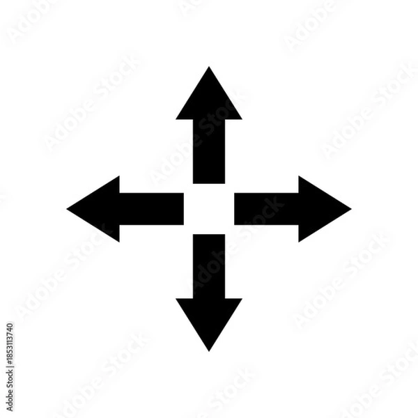 Obraz Right Left Up Down Arrow Icon – Four Direction Navigation Symbol
