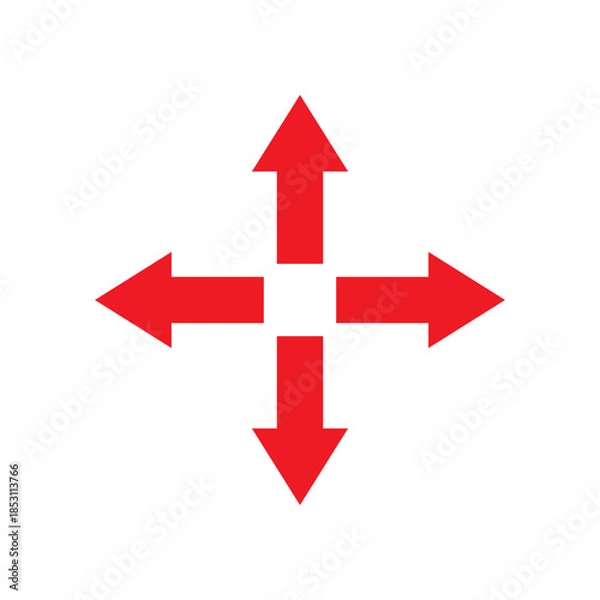 Obraz Right Left Up Down Arrow Icon – Four Direction Navigation Symbol