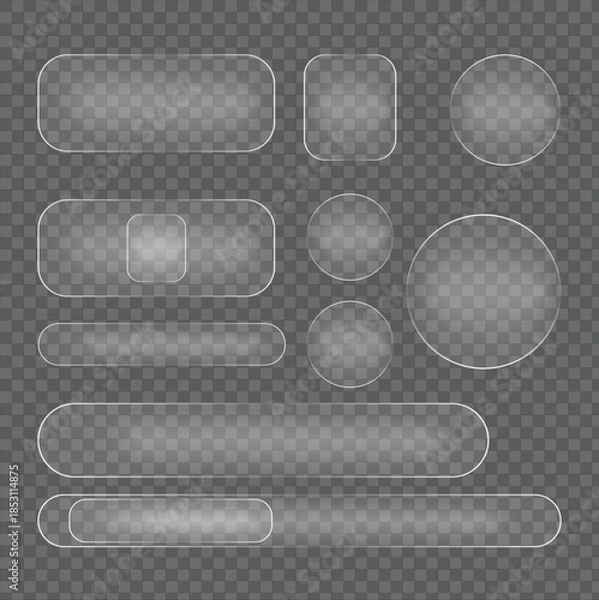 Obraz Glass Frames Collection, Transparent Shapes, Vector Elements For Design