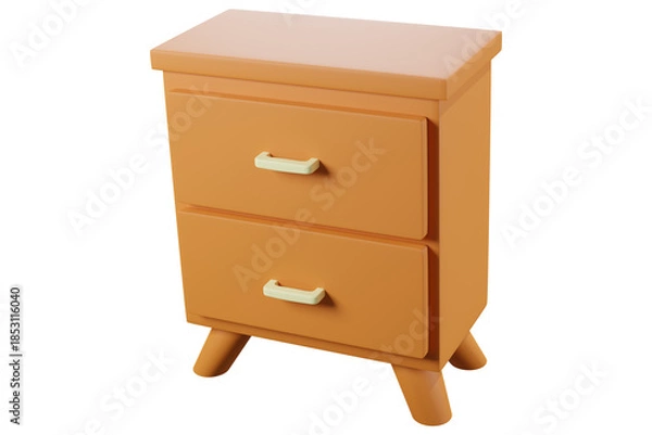 Obraz Orange Two Drawer Nightstand Illustration