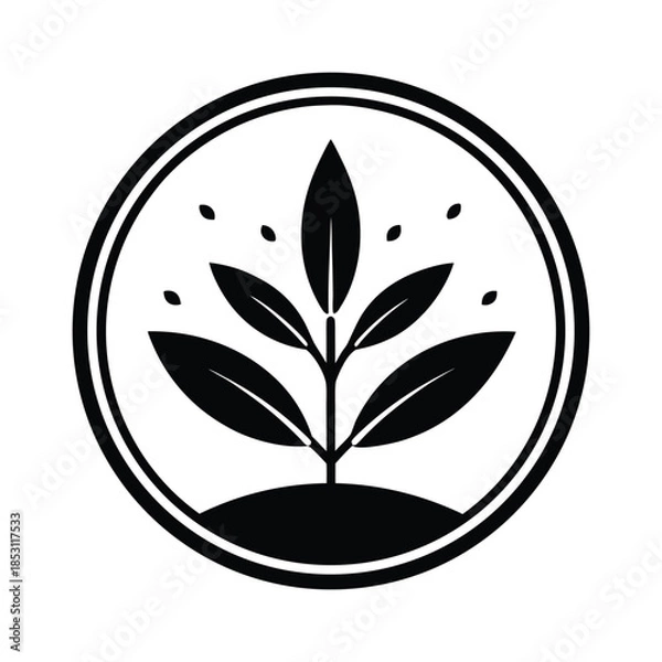 Obraz black and white leaf