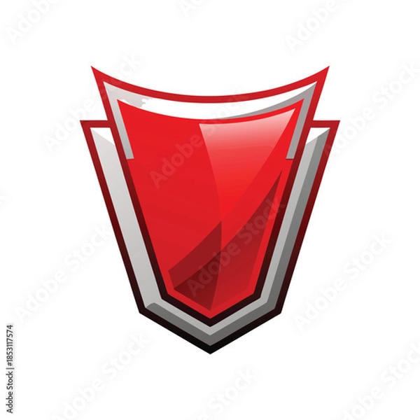 Obraz red shield isolated on white