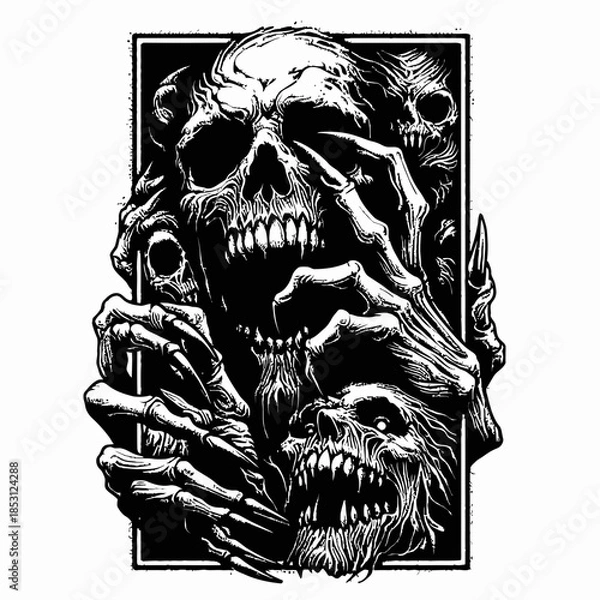 Fototapeta skull with a sword