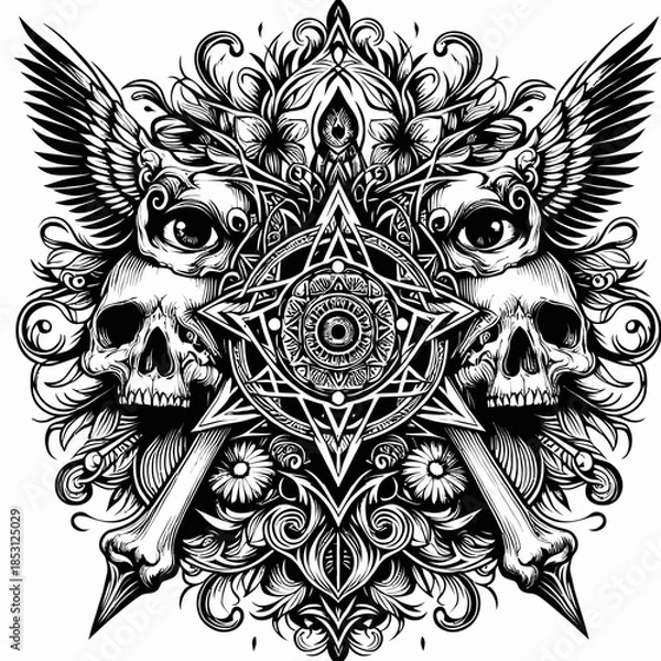 Fototapeta skull on black