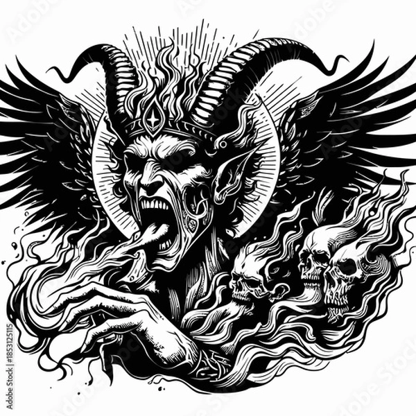 Fototapeta dragon head tattoo