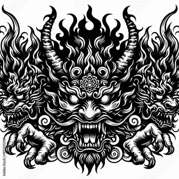 Fototapeta abstract background with a skull