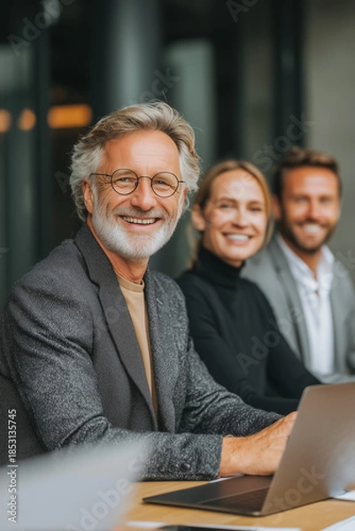 Obraz Positive Business Professionals Engaging in a Productive Office Meeting