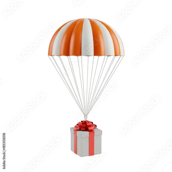 Obraz Gift box with parachute