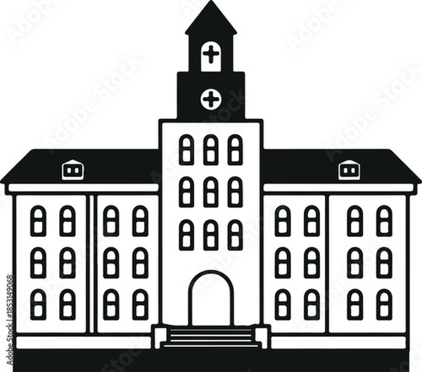 Obraz Historical church building vector