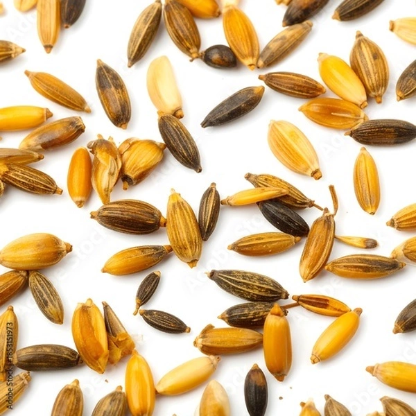 Obraz Scattered seeds on white background