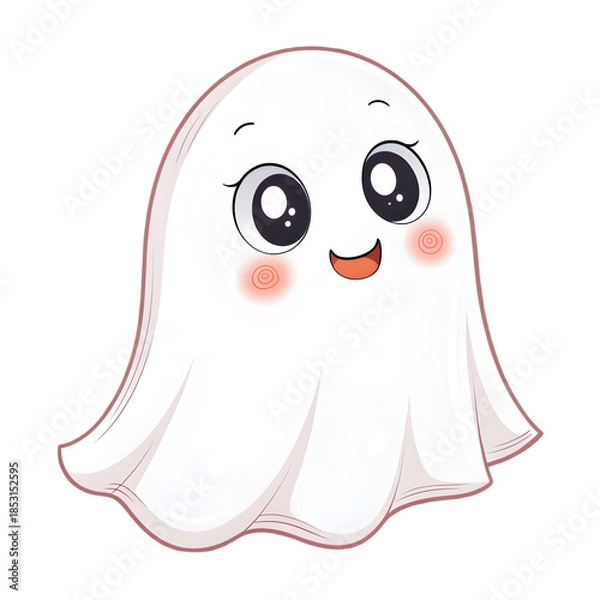 Fototapeta Cheerful cartoon ghost