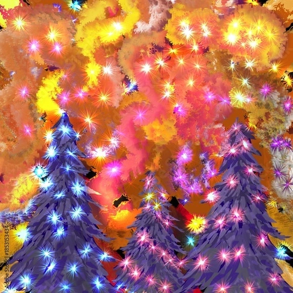 Obraz colorful christmas tree