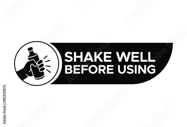 Obraz Shake Well Before Using Label Vector - Product Packaging Instructions Set
