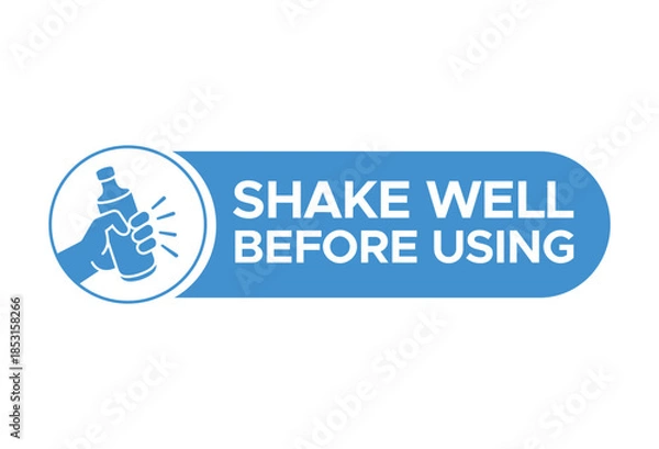Obraz Shake Well Before Using Label Vector - Product Packaging Instructions Set